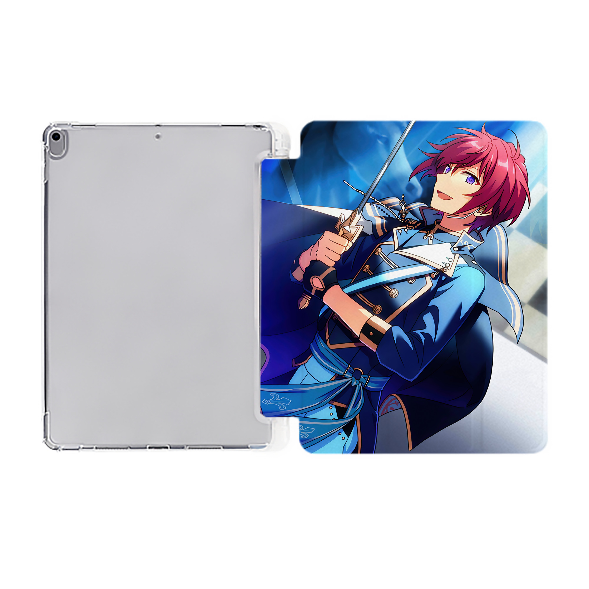 （画像用） あんさんぶるスターズ! Ensemble Stars IPad ケース ペン収納付き 三つ折りスタンド PUレザー×シリコン 対応機種9.5/10.5/10.9インチ